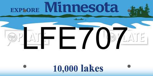 LFE707 Minnesota License Plate