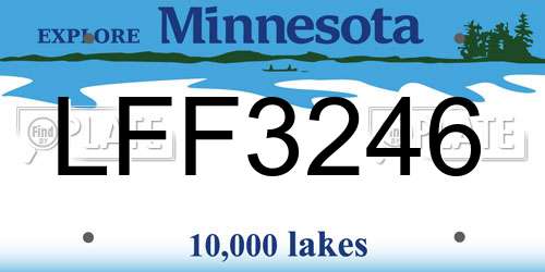LFF3246 Minnesota License Plate