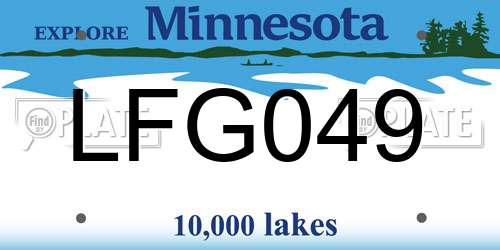 LFG049 Minnesota License Plate