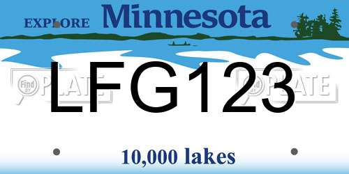 LFG123 Minnesota License Plate