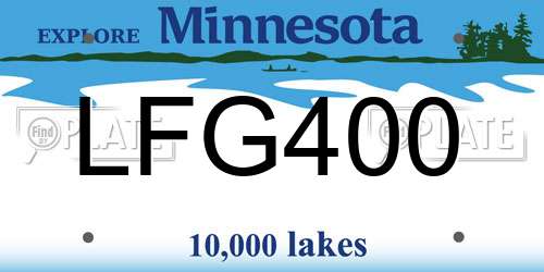 LFG400 Minnesota License Plate