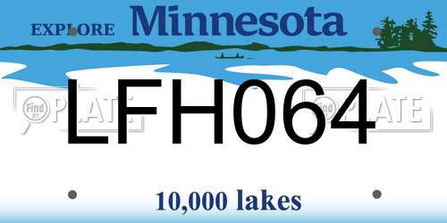 LFH064 Minnesota License Plate