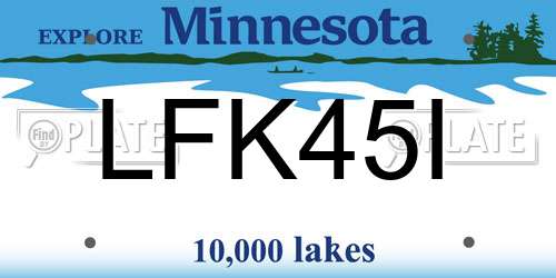 LFK45I Minnesota License Plate
