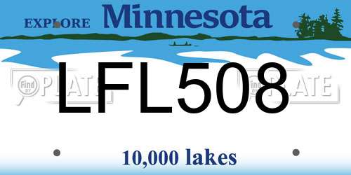 LFL508 Minnesota License Plate