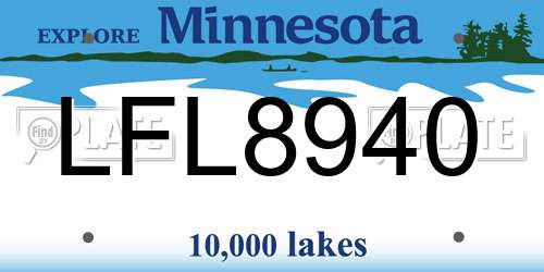 LFL8940 Minnesota License Plate