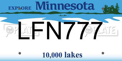 LFN777 Minnesota License Plate