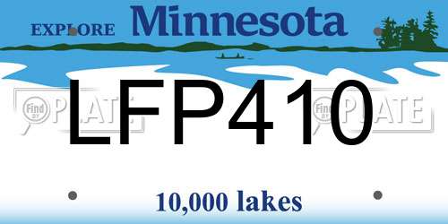LFP410 Minnesota License Plate