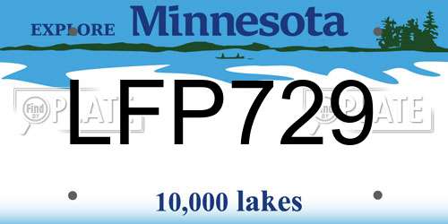 LFP729 Minnesota License Plate