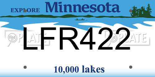 LFR422 Minnesota License Plate