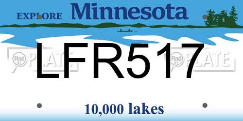 LFR517 Minnesota License Plate