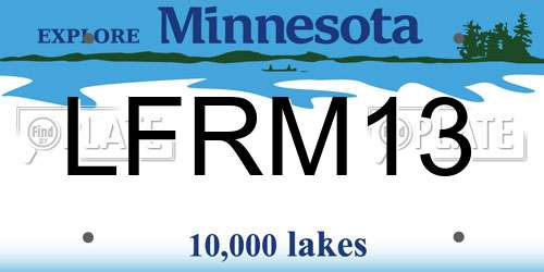 LFRM13 Minnesota License Plate