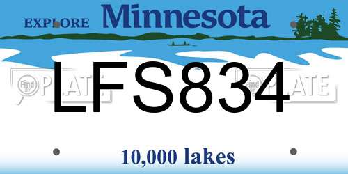 LFS834 Minnesota License Plate