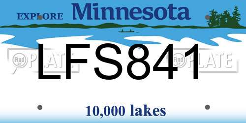LFS841 Minnesota License Plate