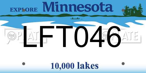 LFT046 Minnesota License Plate