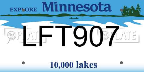 LFT907 Minnesota License Plate