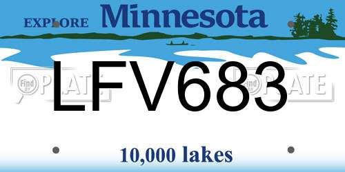 LFV683 Minnesota License Plate