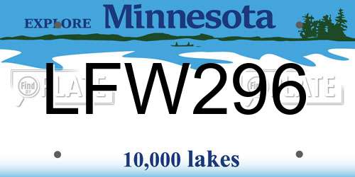 LFW296 Minnesota License Plate