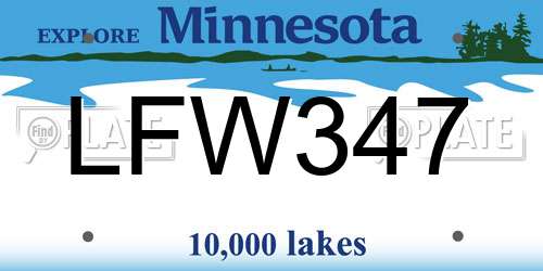 LFW347 Minnesota License Plate