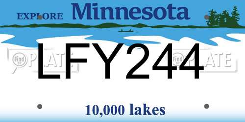 LFY244 Minnesota License Plate