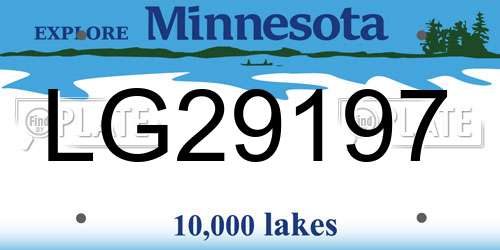 LG29197 Minnesota License Plate