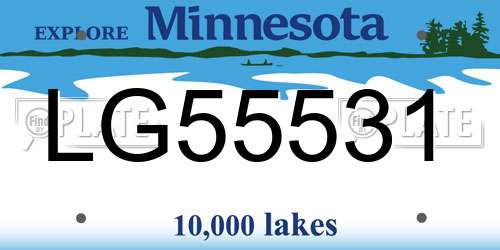 LG55531 Minnesota License Plate