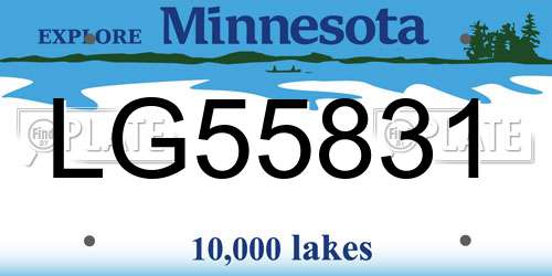 LG55831 Minnesota License Plate