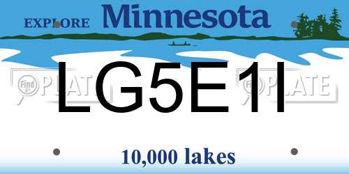 LG5E1I Minnesota License Plate