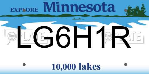 LG6H1R Minnesota License Plate