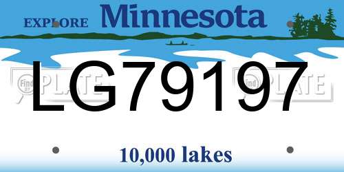 LG79197 Minnesota License Plate