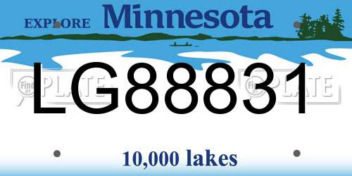 LG88831 Minnesota License Plate