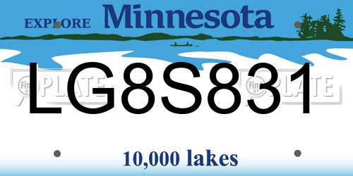 LG8S831 Minnesota License Plate
