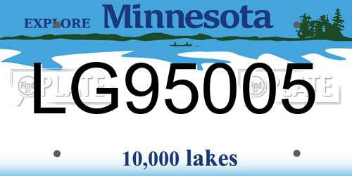 LG95005 Minnesota License Plate