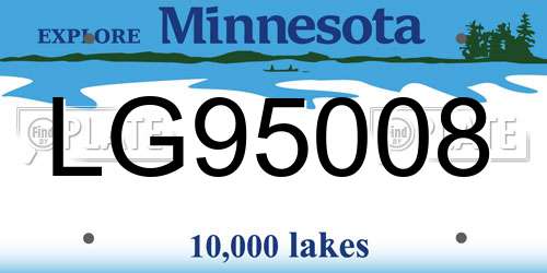 LG95008 Minnesota License Plate