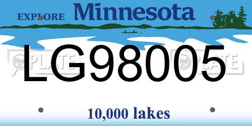 LG98005 Minnesota License Plate
