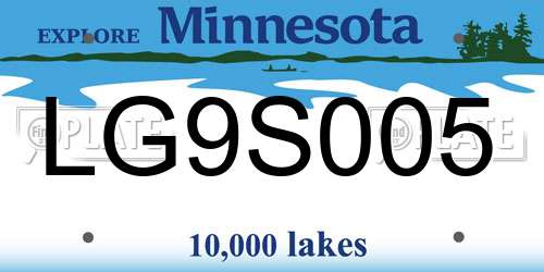 LG9S005 Minnesota License Plate