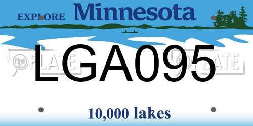 LGA095 Minnesota License Plate