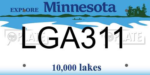 LGA311 Minnesota License Plate