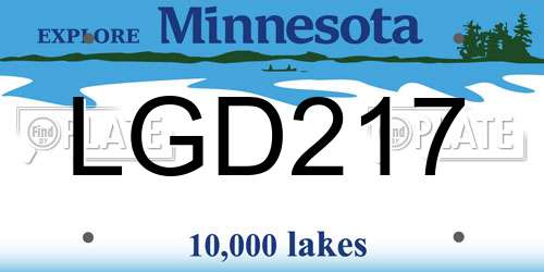 LGD217 Minnesota License Plate