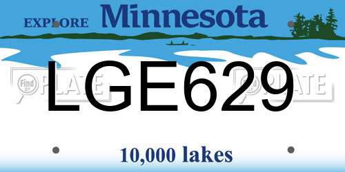 LGE629 Minnesota License Plate