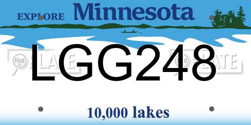LGG248 Minnesota License Plate