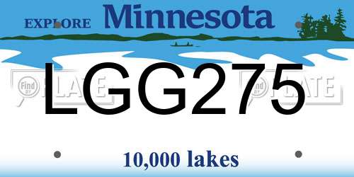 LGG275 Minnesota License Plate