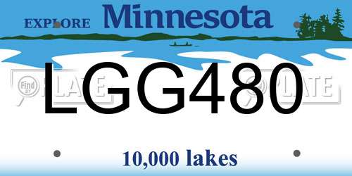 LGG480 Minnesota License Plate