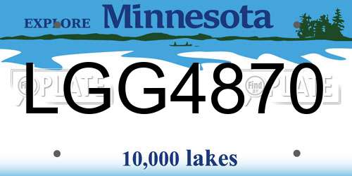 LGG4870 Minnesota License Plate