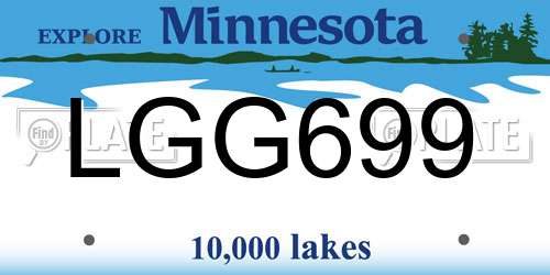 LGG699 Minnesota License Plate