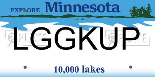 LGGKUP Minnesota License Plate