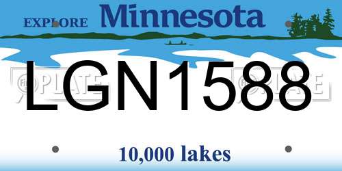 LGN1588 Minnesota License Plate