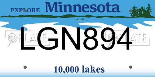 LGN894 Minnesota License Plate