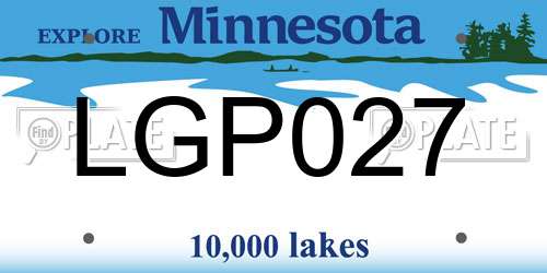 LGP027 Minnesota License Plate