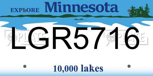 LGR5716 Minnesota License Plate