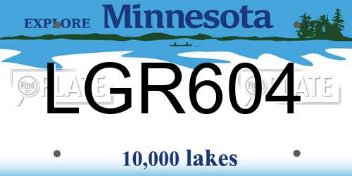 LGR604 Minnesota License Plate